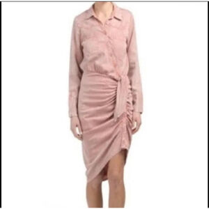 Women's Young Fabulous & Broke Pink Asymmetrical Shirt Dress S